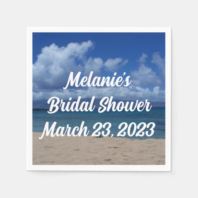 Hawaii Ocean View Bridal Shower Napkin (Front)
