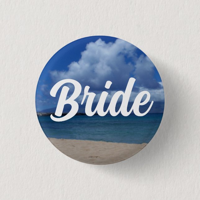 Hawaii Ocean View Bride Button (Front)