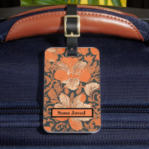 Hawaii ohio pattern v2 foral custom name luggage tag