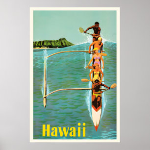 Hawaii Pacific Ocean USA United States Vintage Poster