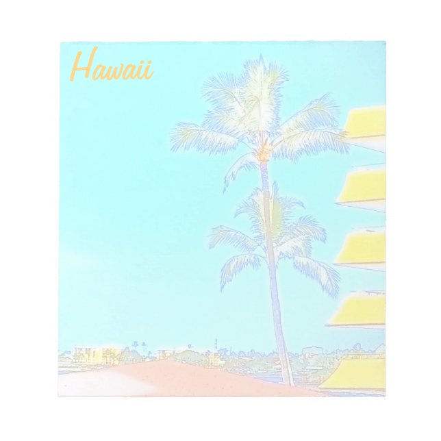 Hawaii palm scene notepad (Front)