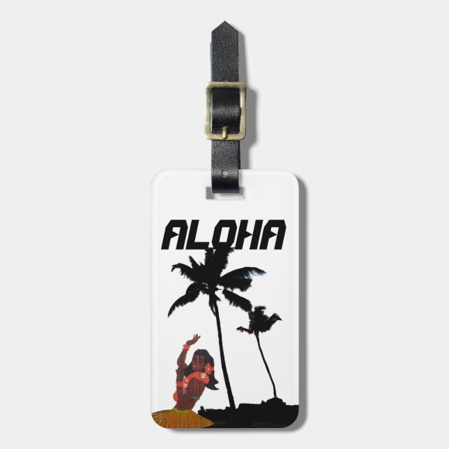 Hawaii Palm Tree Luggage Tag (Front Vertical)