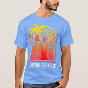 Hawaii Palm Tree Surfing Paradise Beach Island Sum T-Shirt