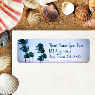Hawaii palm trees mountain photo custom address