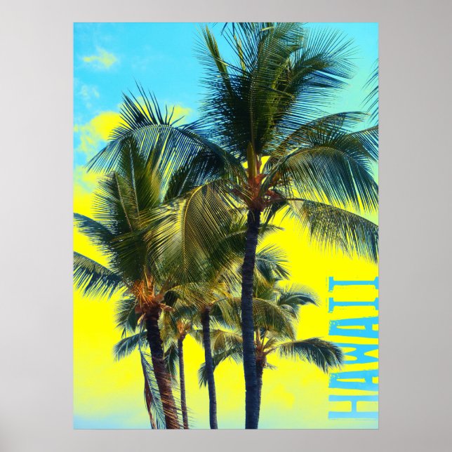Hawaii palm yellow poster (Front)