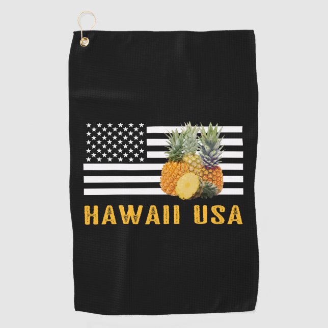 Hawaii, Pineapples Golf Towel (Front)