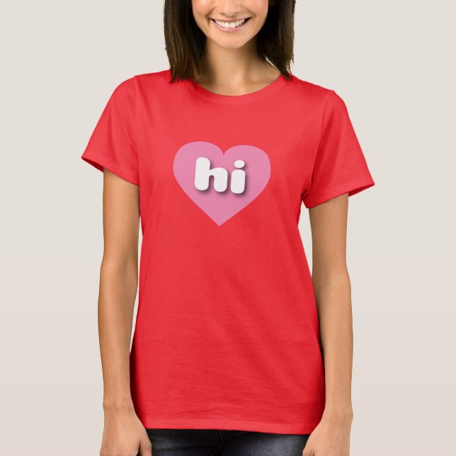 Hawaii pink heart - I love hi T-Shirt (Front)