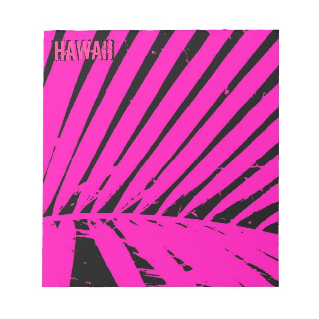 Hawaii pink palm notepad (Front)