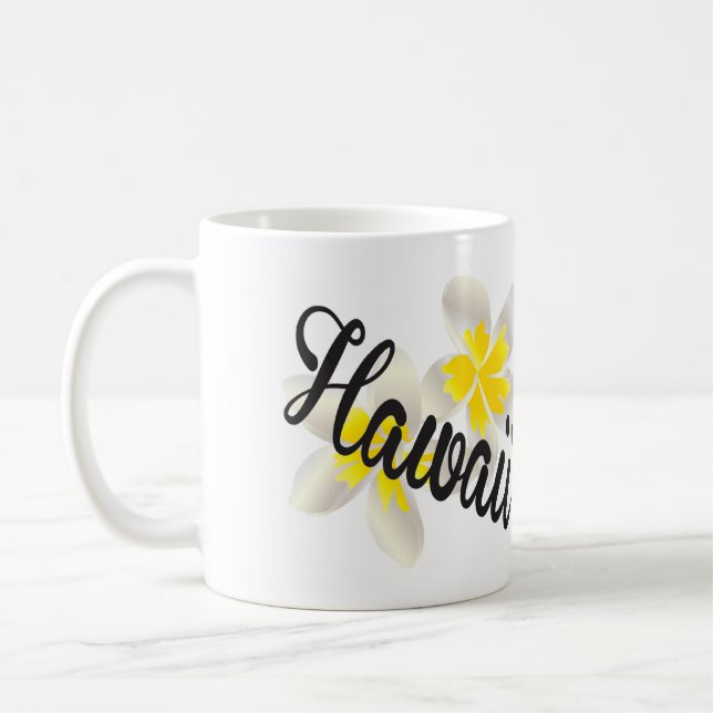 Hawaii Plumeria Flowers Coffee Mug (Left)