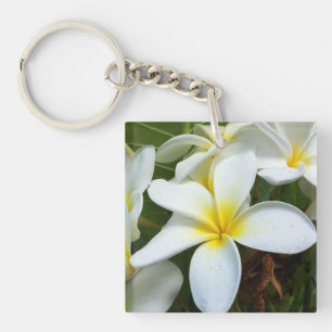 Hawaii Plumeria Flowers Key Ring