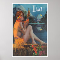 Hawaii Poster Hawaiian Art Tiki Bar Print