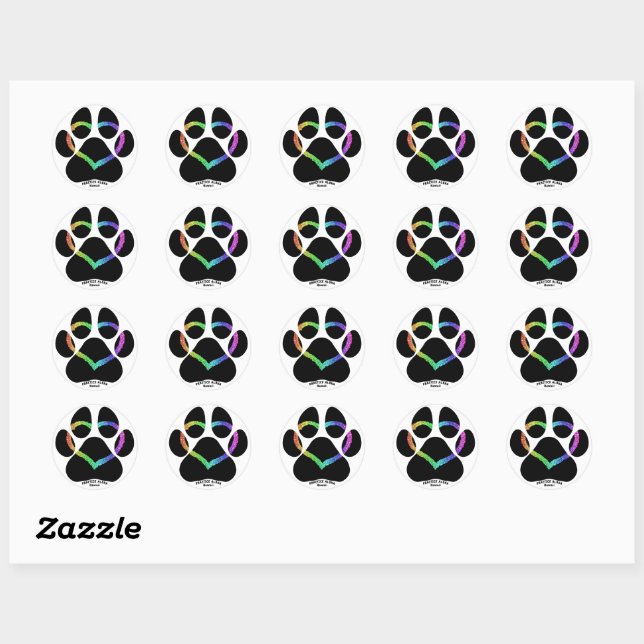 Hawaii Practice Aloha - Puppy Love Rainbow Classic Round Sticker (Sheet)