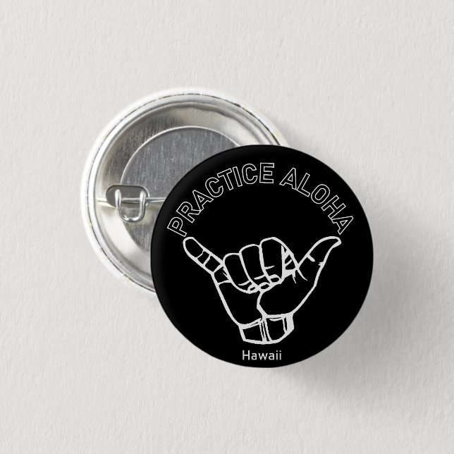 Hawaii Practice Aloha Shaka (Hang loose) 3 Cm Round Badge (Front & Back)