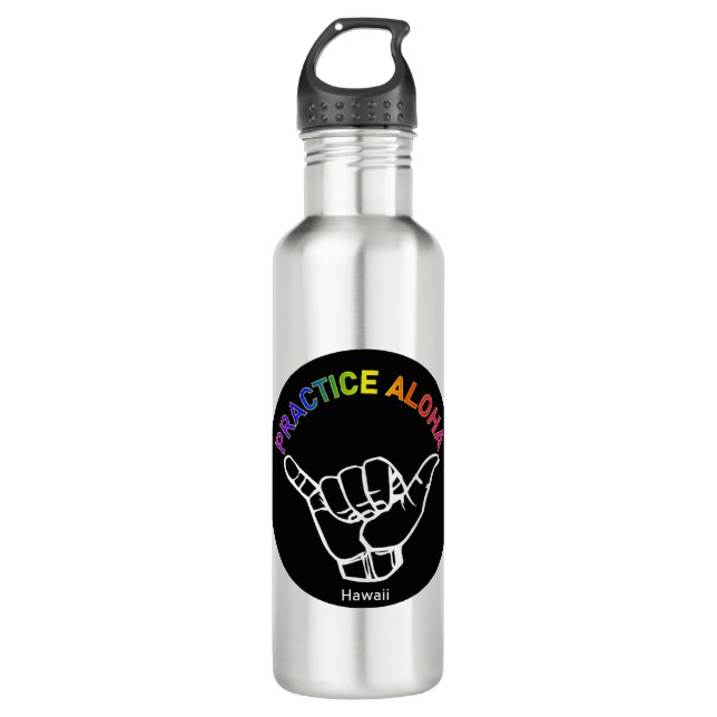 Hawaii Practice Aloha Shaka (Hang loose) 710 Ml Water Bottle (Front)