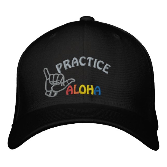 Hawaii Practice Aloha Shaka (Hang loose) Embroidered Hat (Front)