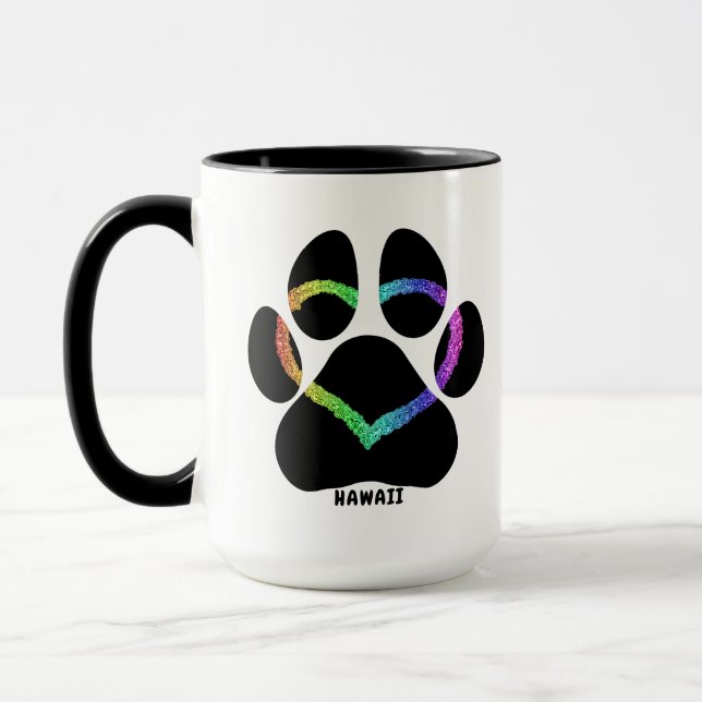 Hawaii Puppy Love Rainbow Mug (Left)