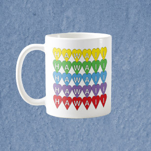 Hawaii Rainbow Hearts Coffee Mug
