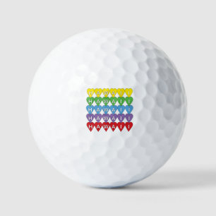 Hawaii Rainbow Hearts Golf Balls