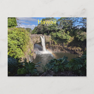 Hawaii Rainbow Waterfall Postcard