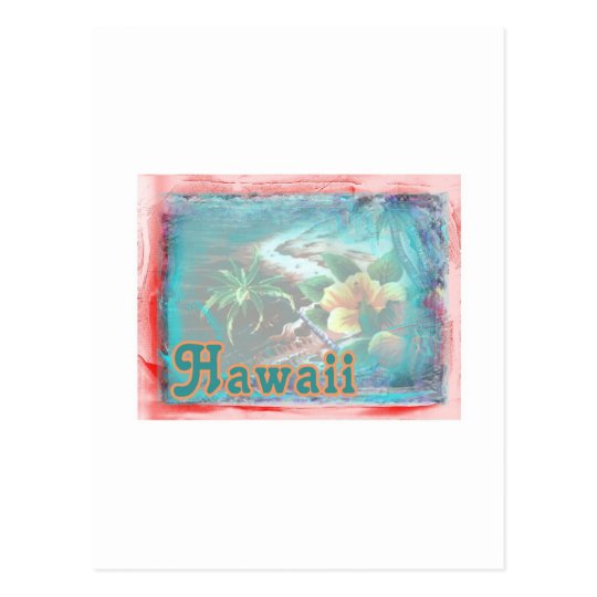 Hawaii Red Floral Postcard