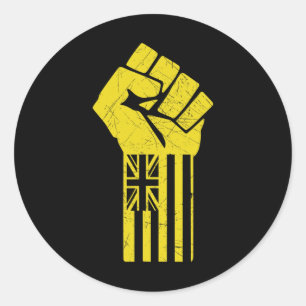 Hawaii Resist Fist Up Defend Kanaka Maoli Kea  Classic Round Sticker