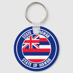 Hawaii Round Emblem Key Ring