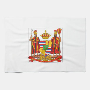Hawaii Royal Coat of Arms Tea Towel