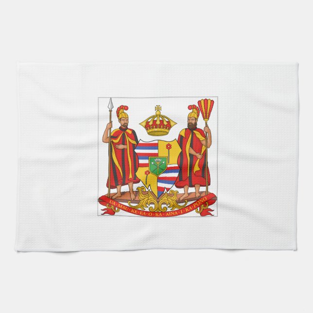 Hawaii Royal Coat of Arms Tea Towel (Horizontal)
