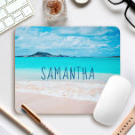 Hawaii Sandy Beach Blue Ocean Photo Custom Name Mouse Mat<br><div class="desc">Remind yourself of the fresh salt smell of the ocean air whenever you use this stunning vibrantly-coloured photography personalised name mousepad. Exhale and explore the solitude of an empty Hawaiian beach. Makes a great gift for someone special! Just type in the name of your choice and you can easily personalise...</div>
