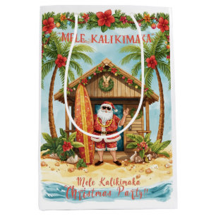 Hawaii Santa Claus Christmas in Hawaii Medium Gift Bag