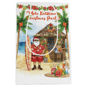 Hawaii Santa Claus Christmas in Hawaii Medium Gift Bag