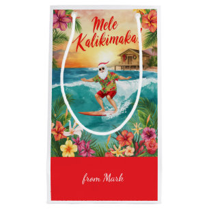 Hawaii Santa Claus Christmas in Hawaii Small Gift Bag