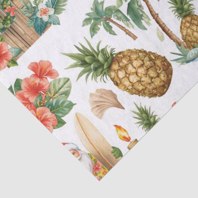 Hawaii Santa Surf Shack Hawaii “Mele Kalikimaka!”  Tissue Paper (Detail)