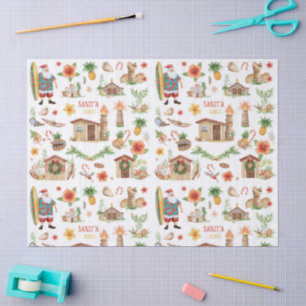 Hawaii Santa Surf Shack Hawaii “Mele Kalikimaka!”  Tissue Paper