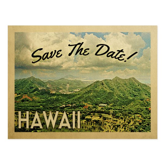 Hawaii Save The Date Vintage Postcards