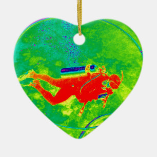 Hawaii Scuba Diver Ceramic Tree Decoration