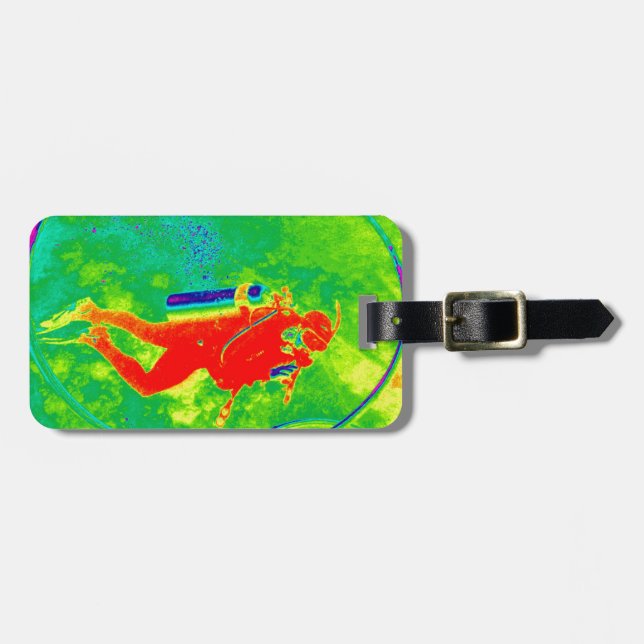 Hawaii Scuba Diver Luggage Tag (Front Horizontal)