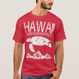 Hawaii Sea Turtle Hawaiian Islands Distressed Retr T-Shirt