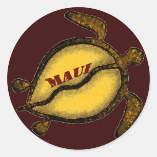 Hawaii Sea Turtle Maui Classic Round Sticker