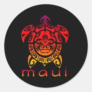 Hawaii Sea Vivid Turtle Classic Round Sticker