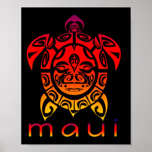 Hawaii Sea Vivid Turtle Poster