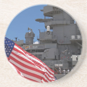 Hawaii Series---Battleship Mo w/ Sailors Coaster