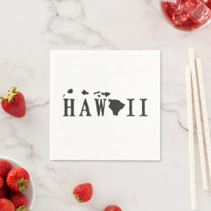 Hawaii Shaped Letter Hawaiian Word Art Paper Party Napkin