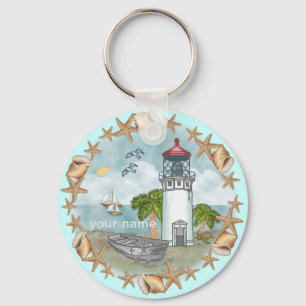 Hawaii Shells Lighthouse  keychain