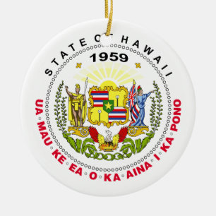Hawaii sign ceramic tree decoration