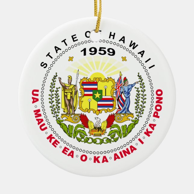 Hawaii sign ceramic tree decoration (Front)