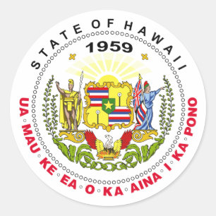 Hawaii sign classic round sticker