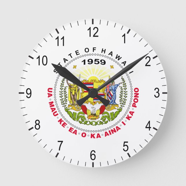 Hawaii sign round clock (Front)