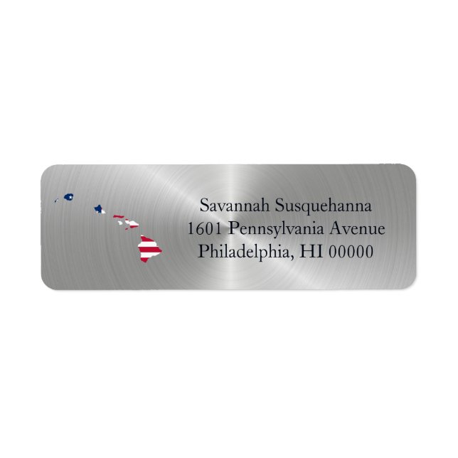 Hawaii Silver American Flag Patriotic (Front)