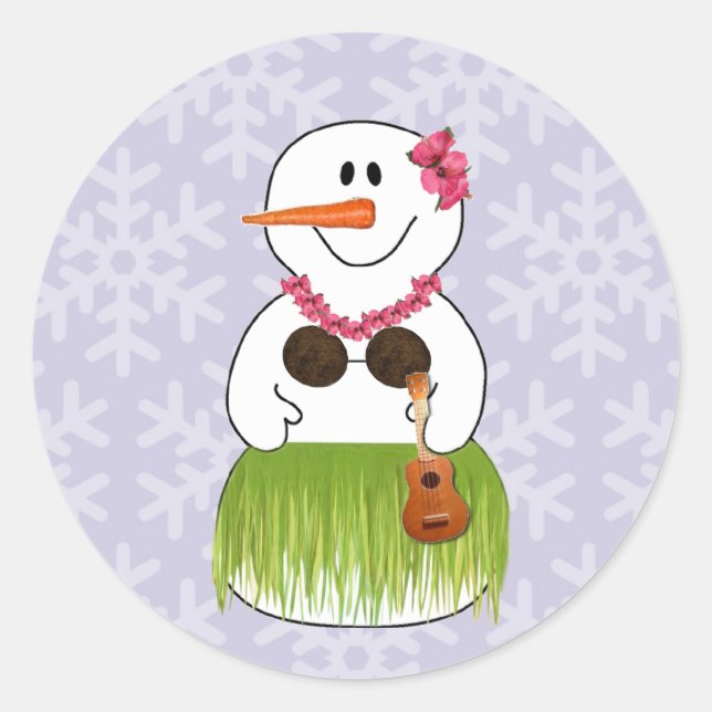 Hawaii Snow Woman Stickers (Front)
